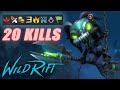 20 KILLS FIZZ | HARD CARRY GAMEPLAY (MOST BAN CHAMPION) - WILD RIFT