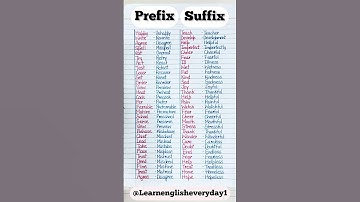 30 Prefix word and suffix word/ Prefix and suffix word in english/ prefix and suffix word in english