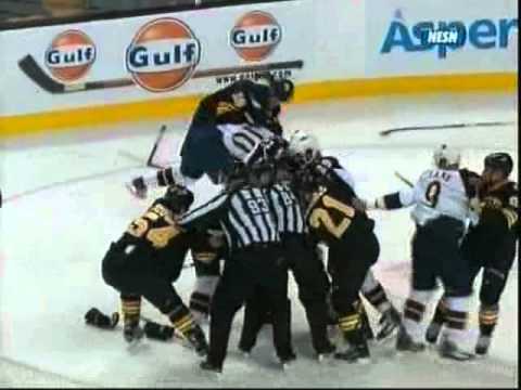Freddy Meyer LEVELS Milan Lucic and a brawl ensues