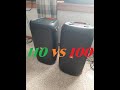 JBL Partybox 110 vs. 100 Bluetooth Speaker Sound/Output Comparison. Bass Boost Off, AC Powered.