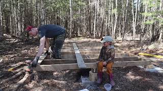 Our Off Grid Cabin is too Small! (Building Shed Floor and Charging Bluetti AC180 and PV200)