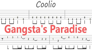 Coolio - Gangsta's Paradise / Guitar Solo Tab+BackingTrack