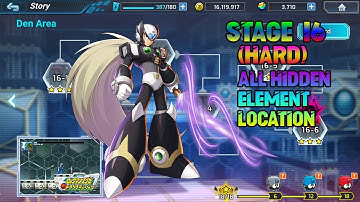 MegaMan X DiVE - Stage 16 (HARD) All Hidden Element Location