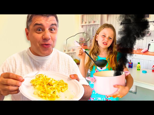 Nastya aprende a cocinar con papá y otros cuentos para niños en español class=