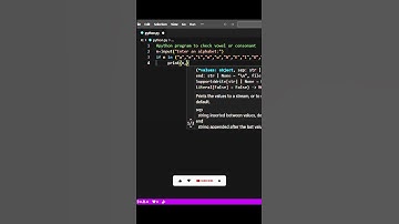 Python program to check vowel or consonant #python #coding  #programming #shortsaday #shortsfeed