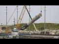 SpaceX Falcon 9 Rocket Goes Horizontal at Port Canaveral 4/18/2016
