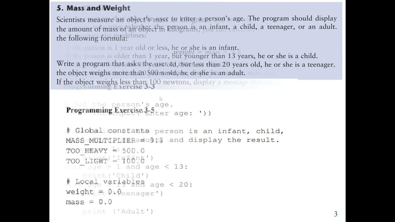 Python Selection Structure: Write Python Code to Classifier a Person's ...