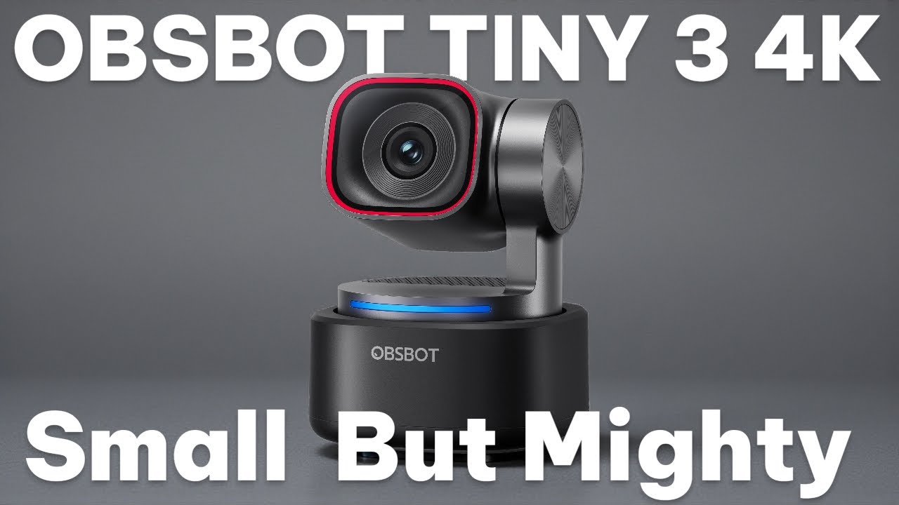 OBSBOT Tiny 3 AI-Powered Spatial Audio 4K PTZ Webcam - YouTube