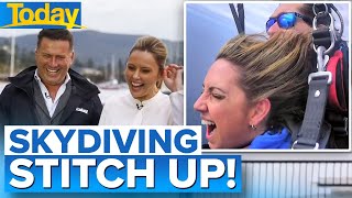 Karl and Ally stitch up Brooke with skydiving challenge for a good cause | Today Show Australia