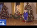 First Lady Barbara Bush unveils the White House Christmas decorations in 1990