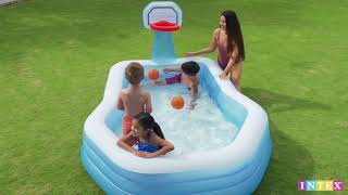 Video review Pileta Inflable INTEX C/Aro de Basquet 257x188x130 CM 25046/5
