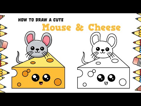 How To Draw Cute Mouse and Cheese II Easy and Step by Step