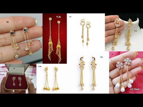 Latest Light weight Gold earrings Designs/ Simple Daily Wear Earrings  Collection 2020 - YouTube