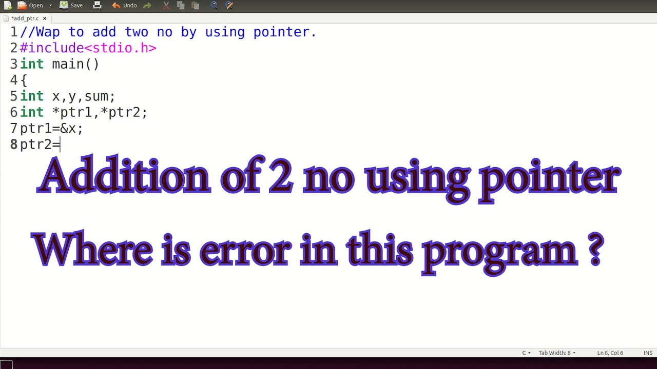 sum of two numbers in c using pointers | Pointer addition | What is ...