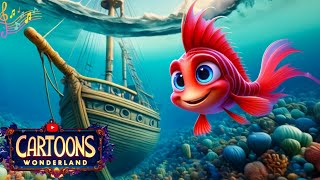 The Red Fish: In the boat's trail - Cartoons Wonderland | Kids Song | Happy Baby Song -Red Fish Song
