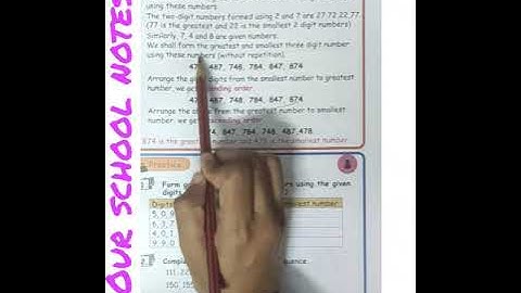 3rd Std Maths Term1 Unit 2 Numbers Forming 3 digit numbers , Greatest & Smallest Numbers Page no.:21