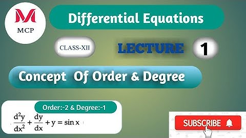 Order and Degree of Differential Equations with Examples Part:-1