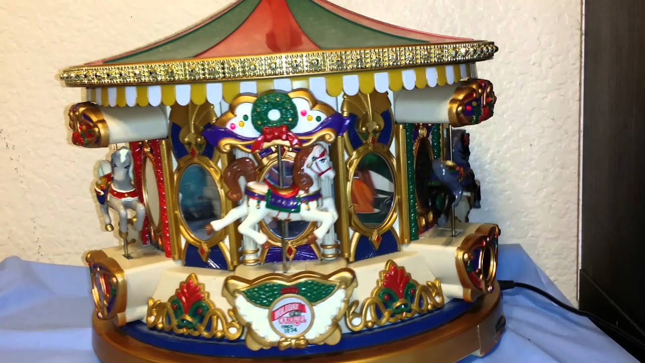Mr Christmas holiday merry go around carousel YouTube