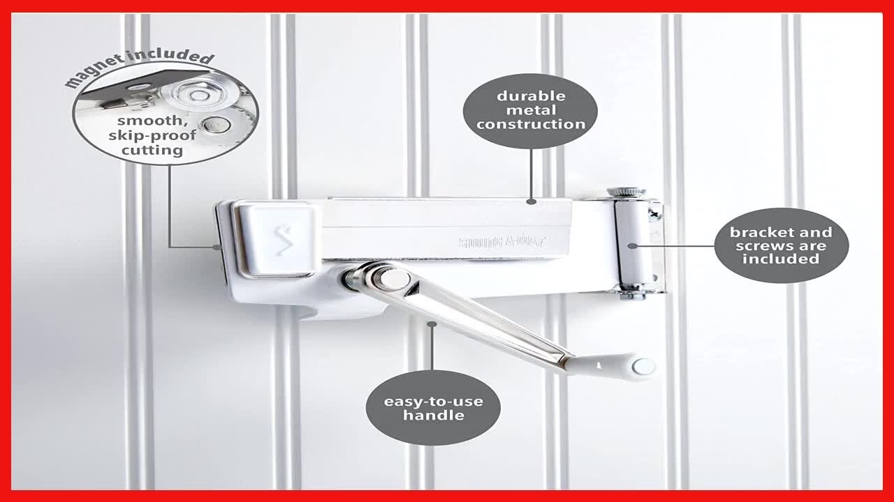 Swing-A-Way Wall Can Opener Magnetic White 