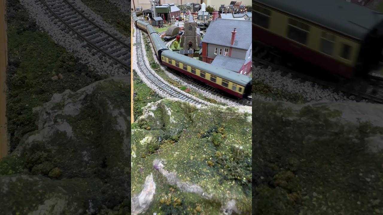 "Evening Star" heading down the back straight of our model railway.