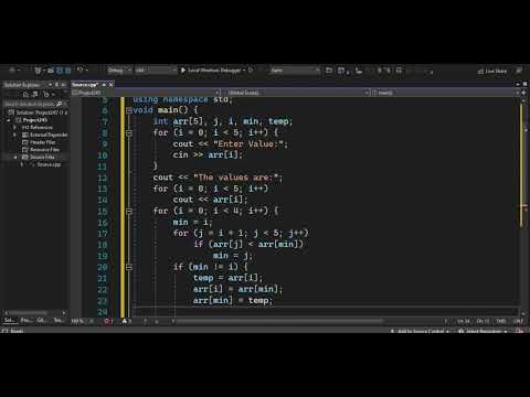 C++ Program that gets input from the user in an array and then sorts this array in ascending order.