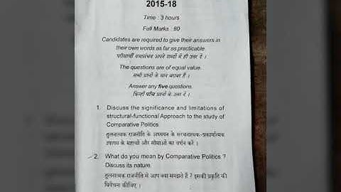 semester3 vbu UG political science(GE3/subsidiary)(Comparative Government and Politics)PYQ(2015-18)