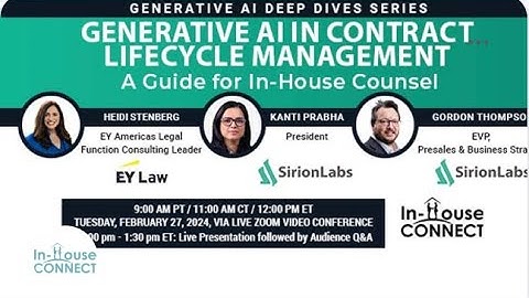 Generative AI In Contract Lifecycle Management A Guide for In-House Counsel