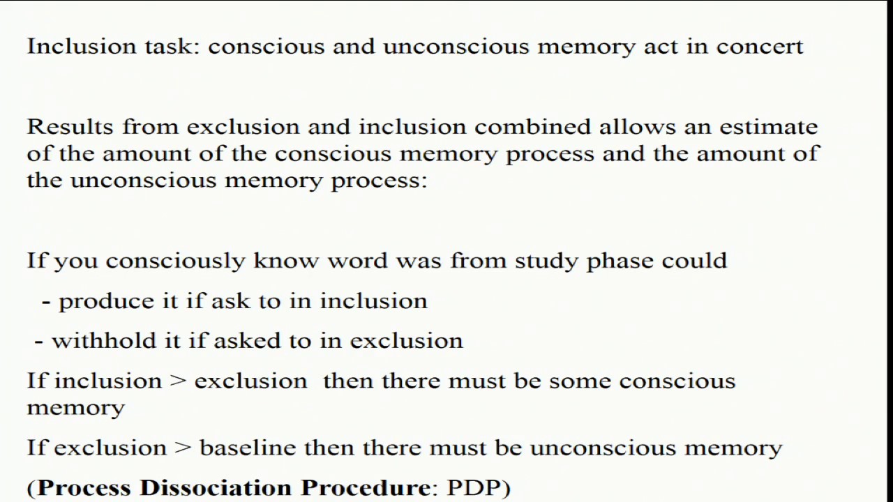 Unconscious memory