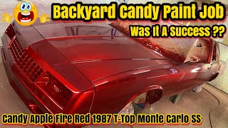 How To Paint A Car At Home STEP BY STEP Candy Apple Red Over Metal Flake 1987 CHEVY MONTE CARLO SS