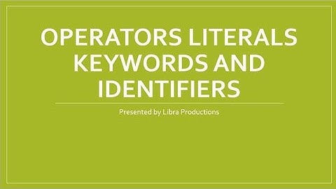 OPERATORS | LITERALS | KEYWORDS |I DENTIFIERS | JAVA | FREE COURSE