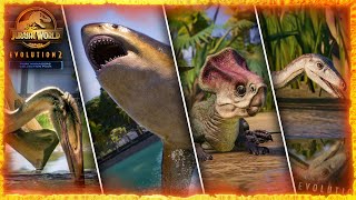 ALL 4 NEW SPECIES IN JURASSIC WORLD EVOLUTION 2 + MORE! | Park Managers' Pack DLC