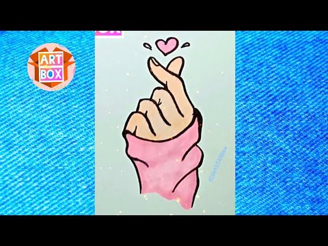 Как нарисовать САРАНХУЛИ: сердечко пальцами ♥️Drawing  KOREAN HEART step by step super #draw