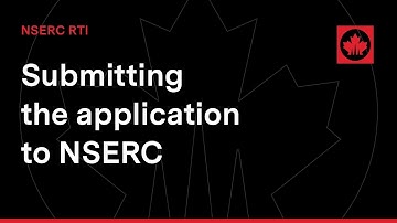Submitting the application to NSERC | NSERC RTI