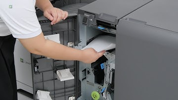 CS943/CX942/CX943/CX944/XC9445/XC9455/XC9465—Paper jam in the trifold/z-fold finisher