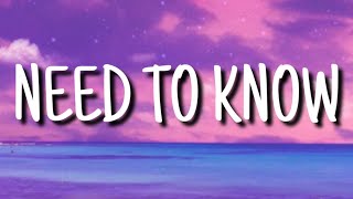 Doja Cat - Need To Know (Lyrics)