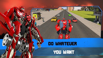 Flying Robot Car Simulator: Real Rope hero game