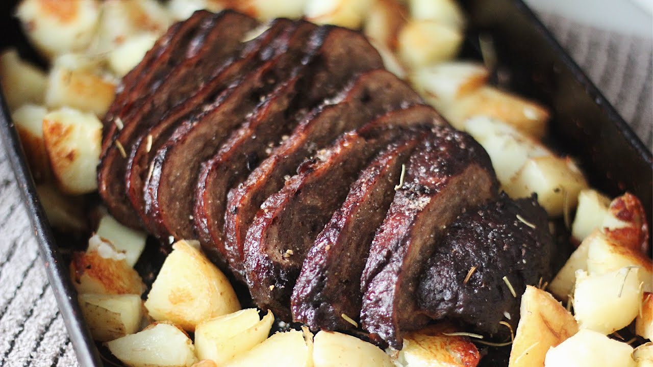 CÓMO HACER SEITÁN carne vegana con papas al horno y romero YouTube