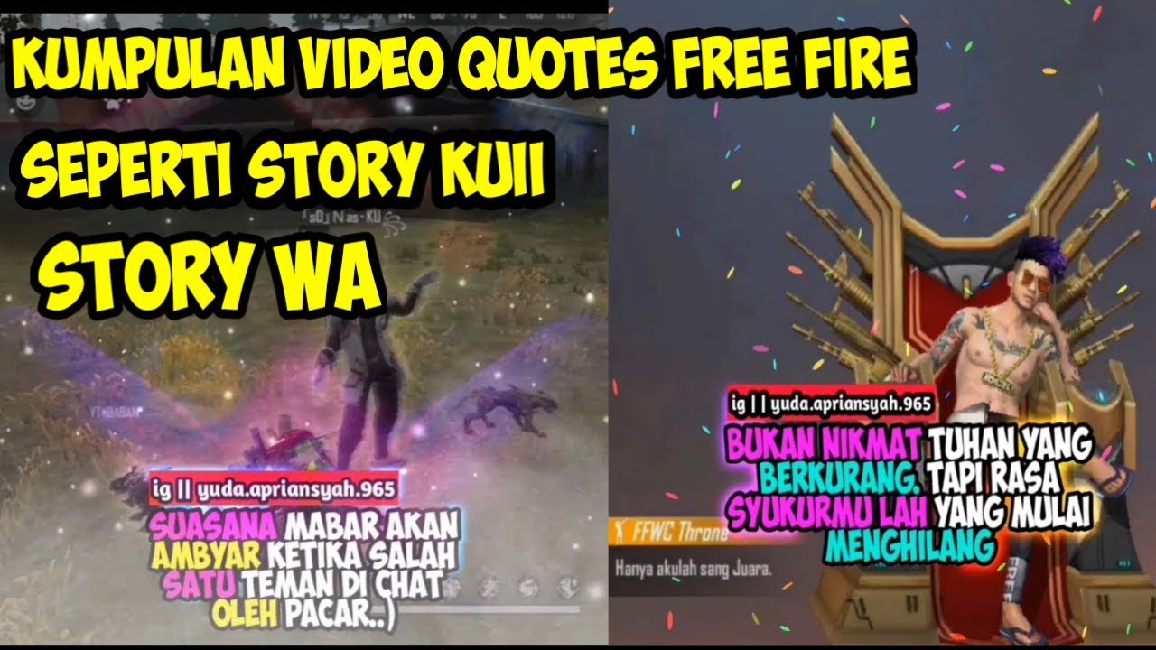 Kumpulan Video Quotes Free Fire Keren Seperti Story Kuii YouTube