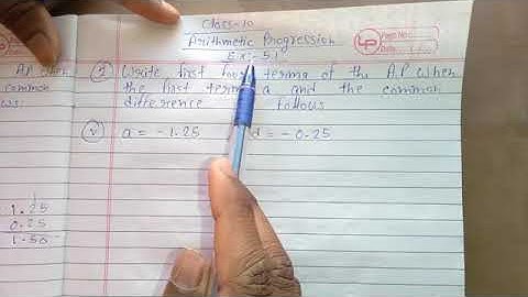 Write first four terms of the A.P. When the first term a and the common (v) a = -1.25,  d = -0.25