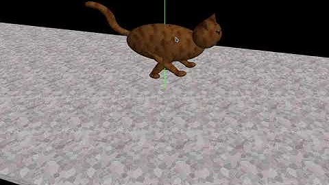 OpenGL cat running prototype