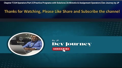 C# Operators Part 2 | Practice Programs with Solutions | Arithmetic & Assignment Operators