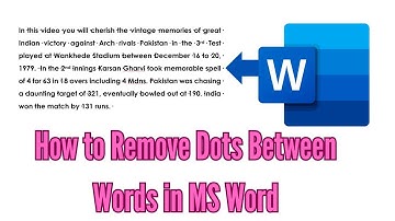 Remove Dots Between Words in MS Word -Fix Dot Separators in MS Word | Remove Hidden Formatting Marks