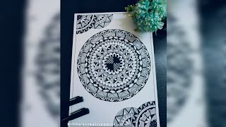 Mandala art for beginners | Black and white mandala art #mandala #mandalaart #art