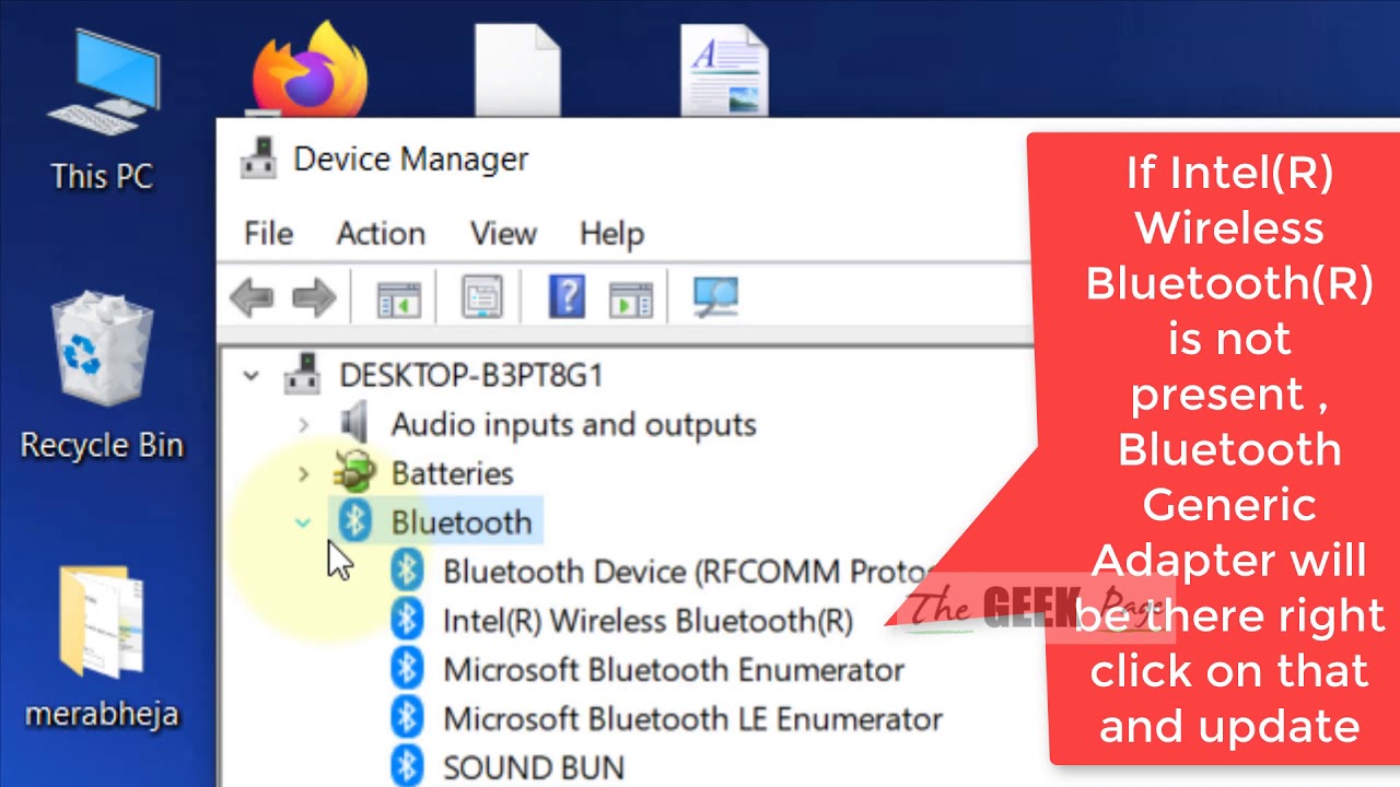 option to turn bluetooth on or off is missing in windows 10