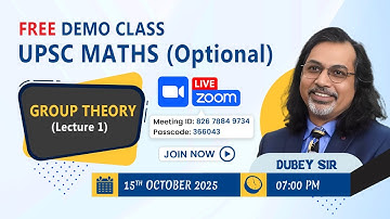 Free DEMO Class for UPSC Maths Optional 2025 | Group Theory by Dubey Sir | DIPS Academy