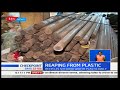 Kenyan who uses plastic bags to make building materials