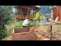 With skillful hands, MAI alone built a brick trash pit - Keeping the farm clean