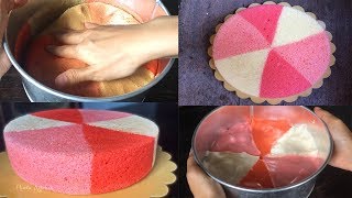 Ombre Cotton Sponge Cake | Bánh CHIFFON/BÔNG LAN tạo hình OMBRE | Ombre Chiffon Cake (Deco Chiffon)