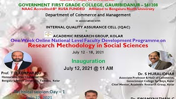 Day 1: Online FDP on Research Methodology in Social Sciences