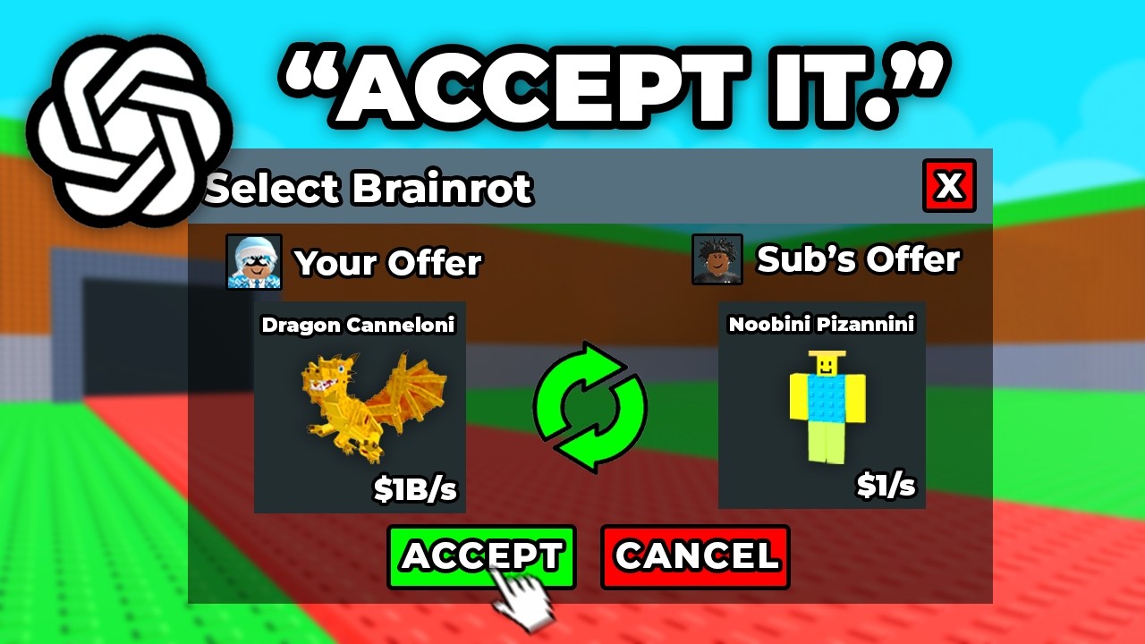 I Let ChatGPT Control My Trades In Steal A Brainrot...